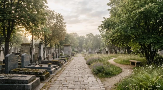 Photographie symbolique illustrant le choix entre inhumation et crémation lors de l'organisation d'obsèques en France